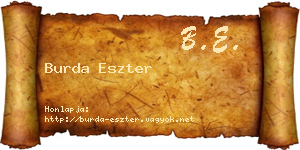 Burda Eszter névjegykártya